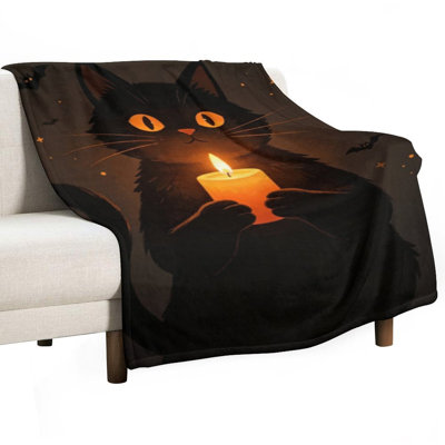 Jeté en flanelle de luxe Black_1
