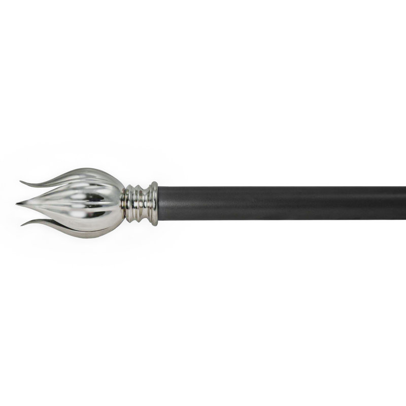 Tringle à rideaux simple réglable 1 po en ardoise / chrome Kaphan, 32" - 86"