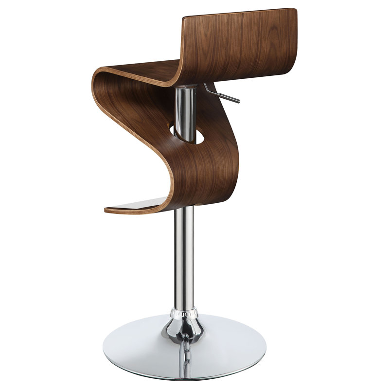 Tabouret de bar ajustable Covina noyer et chrome