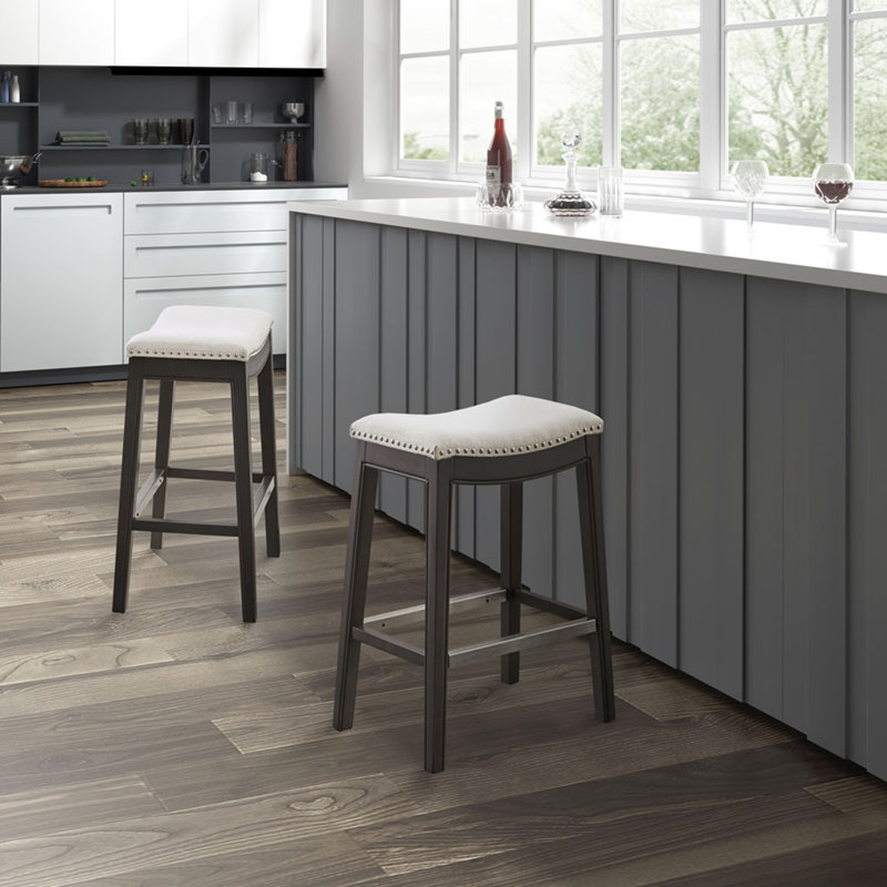 Tabouret de comptoir, 2, Polyester crème