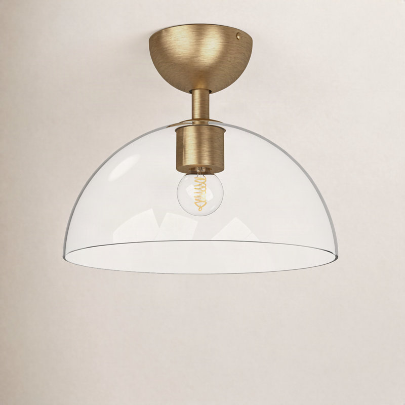 Casoria Glass Semi Flush Mount, Brushed Gold