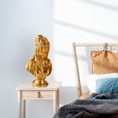 Objet décoratif peint à la main, finition dorée, 7,9 x 13,8 x 5,9 pouces | 100% polyester, variations de couleurs uniques | Parfait pour la décoration et les pièces décoratives, ajoute élégance et style à tout espace