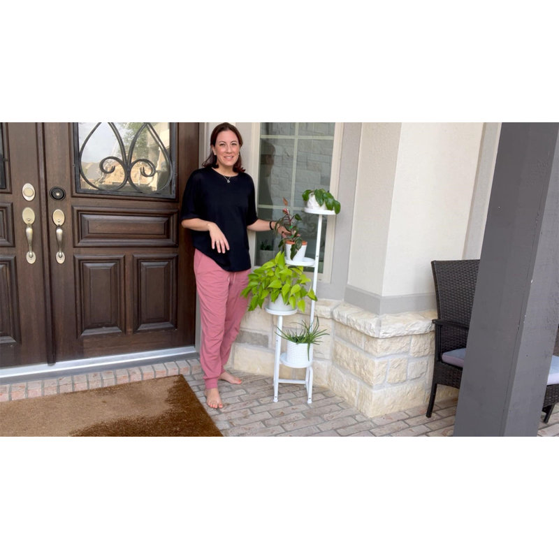 Support de plante d'angle pour pots multiples - Maximisez votre espace intérieur et extérieur - Blanc mat, Blanc mat