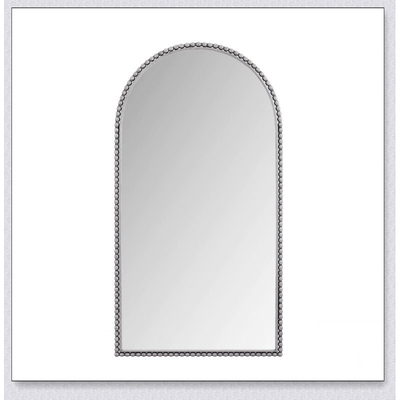 Iron Arch Retro Full Length Mirror With Supporting Feet, For Living Room, Bedroom (Silver), Silver