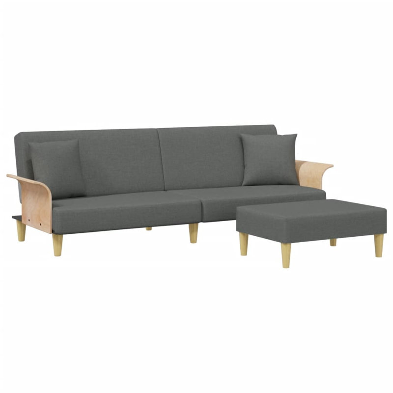 Velvet Convertible Sofa, Black, Dark Gray Velvet