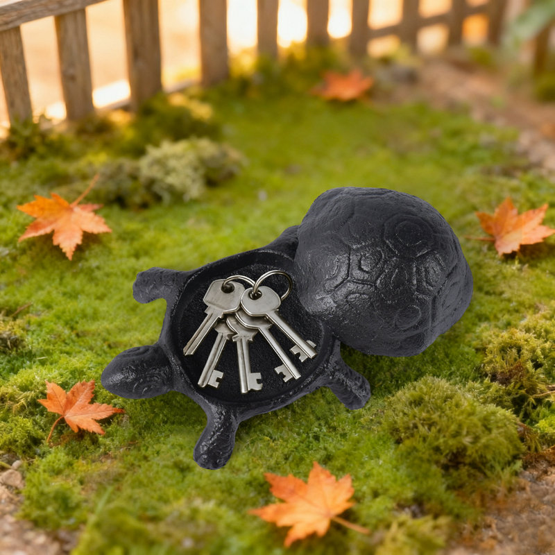 Cache-clés extérieur en fonte pour décorations de jardin Cache-clés pour bijoux et bibelots Boîte de rangement cachée pour clous d'oreille, trombones