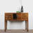 39.37" Brown Rectangular Solid Wood Console Table