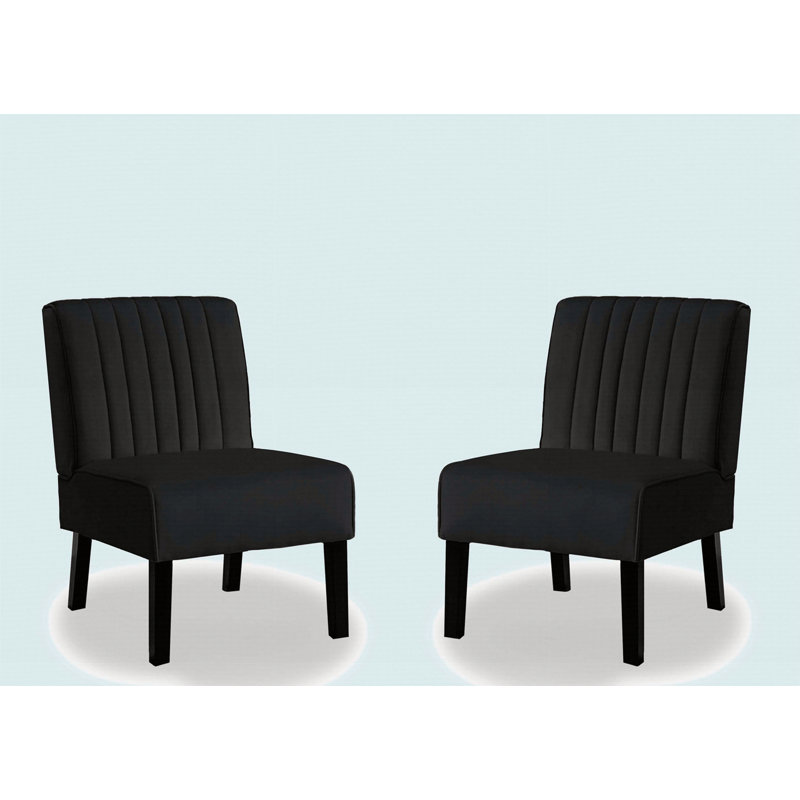 Ensemble de 2 chaises d'appoint Mid Century, Noir