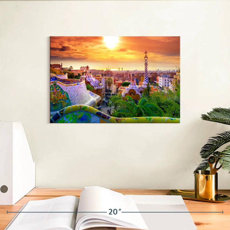 Sireci Barcelona depuis le parc Guell, H 8 po x l 12 po