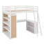 Lit mezzanine double avec tablettes et bureau-1508724951