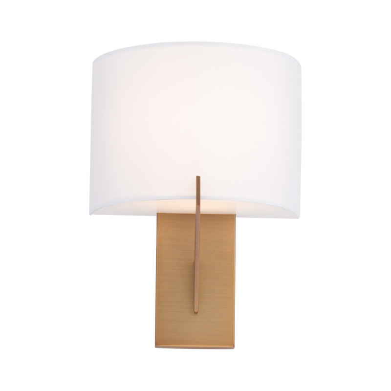 Fitzgerald LED Flush Mounted Sconce, 11" H x 4" W x 8" D, 2700K, Aged Brass