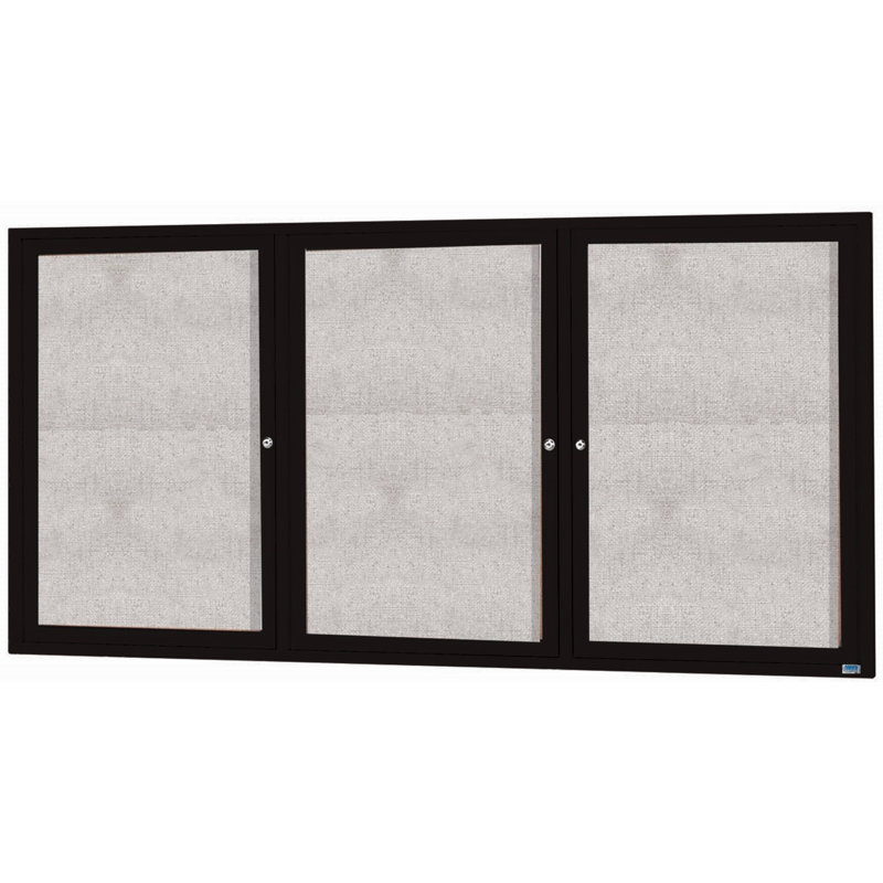 Tableau d'affichage mural extérieur pour l'extérieur, Noir, Trois, H 48 po x l 96 po