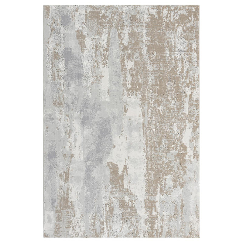 Tapis moderne délavé à motif abstrait, Rectangle 6 pi x 9 pi