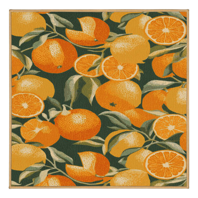 Washable Orangequat Fruits Area Rug