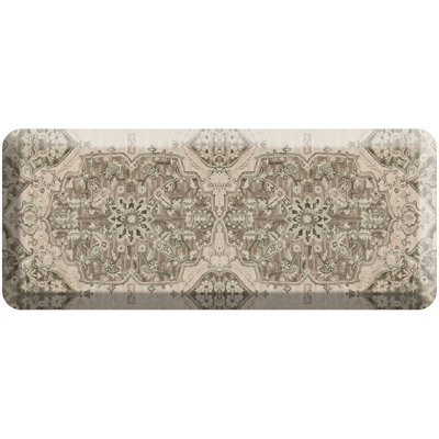 Designer Comfort Anti‑Fatigue Kitchen Comfort Mat – Paloma Medallion Sand