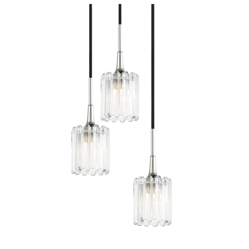 Massa 3 - Light Cluster Pendant, Chrome/Bronze, Halogen