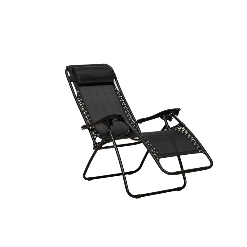 Royalcraft Black Zero Gravity Relaxer with drinks and phone holder