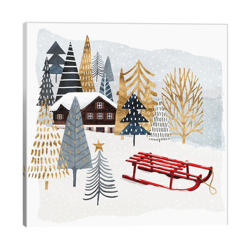 Christmas Chalet II by Victoria Borges - Wrapped Canvas Painting, 93.98 cm H x 93.98 cm W x 1.91 cm D