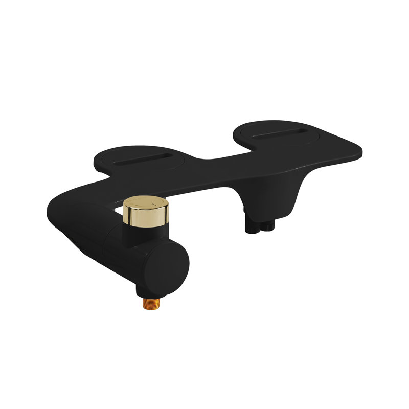 Accessoire de toilette de bidet non électrique Aqua en noir brillant, Noir lustré, Doré