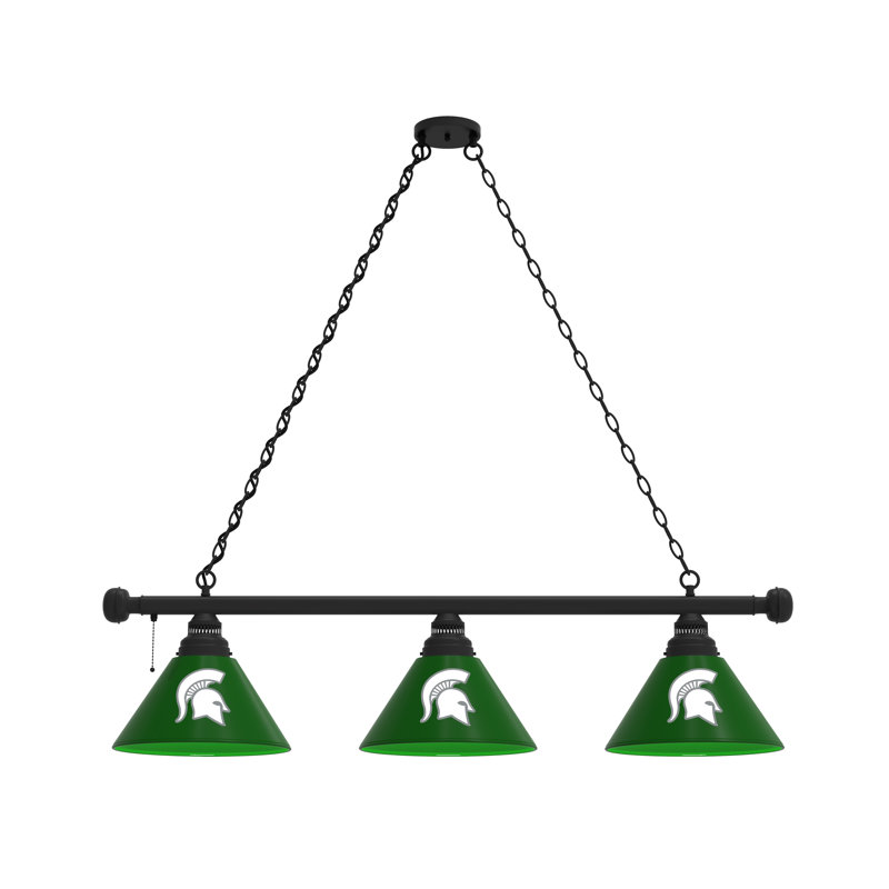 3 - Light Pool Table Lights Pendant, Black, Michigan State Spartans