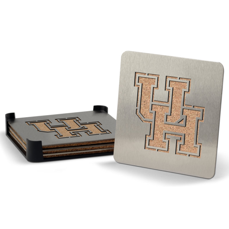 NCAA Coaster Set, Houston Cougars
