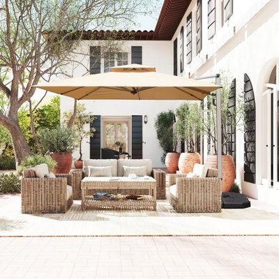 Parasol carré en porte-à-faux 10 'x 10' avec mât central (base non incluse)