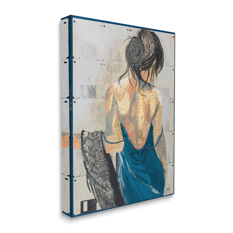 «Winston Porter Girl with Music Notes Collage» par Stacy Gresell, H 48 po x l 36 po x P 1,5 po