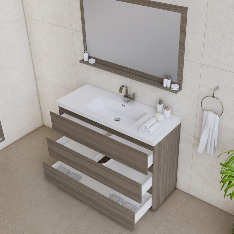 Ensemble de meuble-lavabo simple 48 po Arjina, Gris