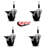 Phenolic Swivel Expanding Stem Caster Set with Brake SCC PLB 3.5" x 7/8"