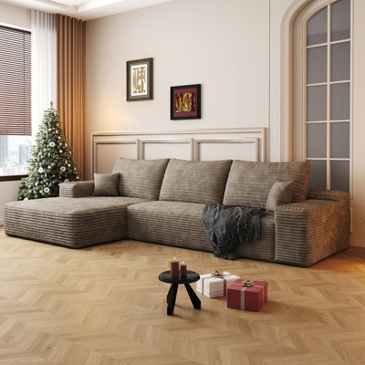 Modern Cloud Sectional Couch with Plush Corduroy for Various Rooms
