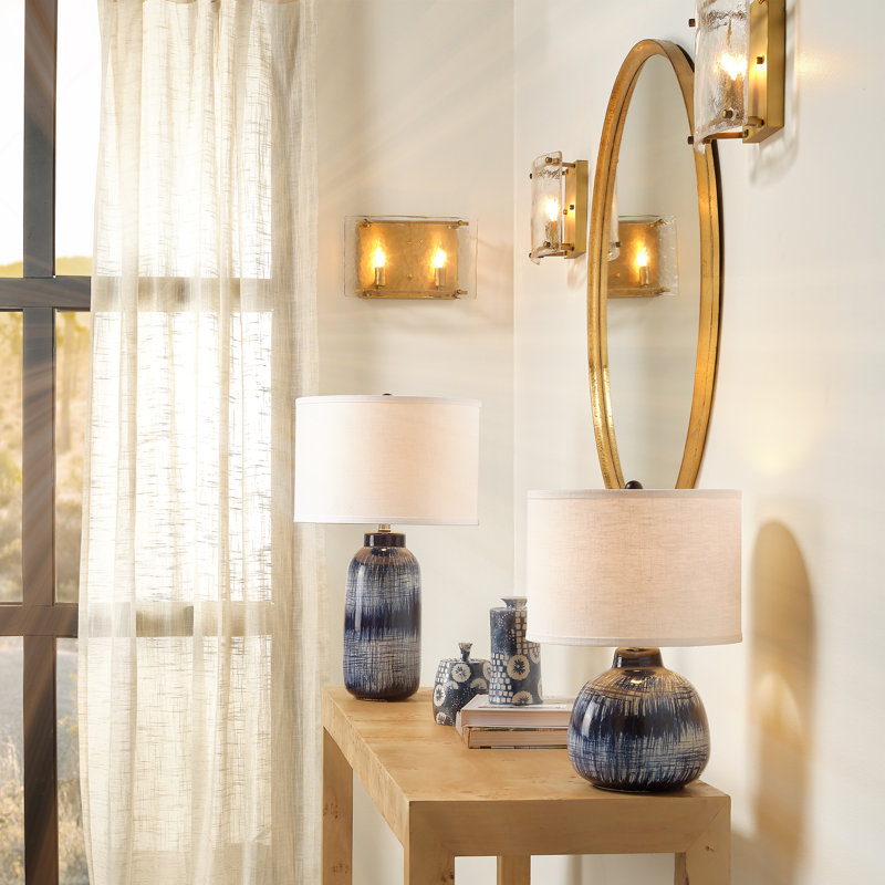 Table Lamp, 25" H x 15" W x 15" D, White