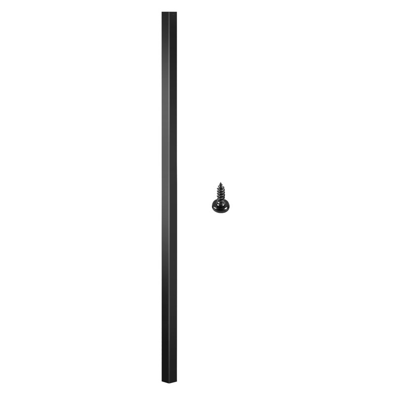 Paquet de 101 balustres de terrasse carrés en aluminium de 32 pouces, broches en métal noir mat avec vis pour bois et rampe en composite