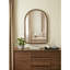 Miroir arqué 23,6 po x 35,4 po à deux tons noir mat et bois naturel