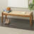 Yank Wood Handmade Traditional Brown Bench with Rope Wrapped Seat