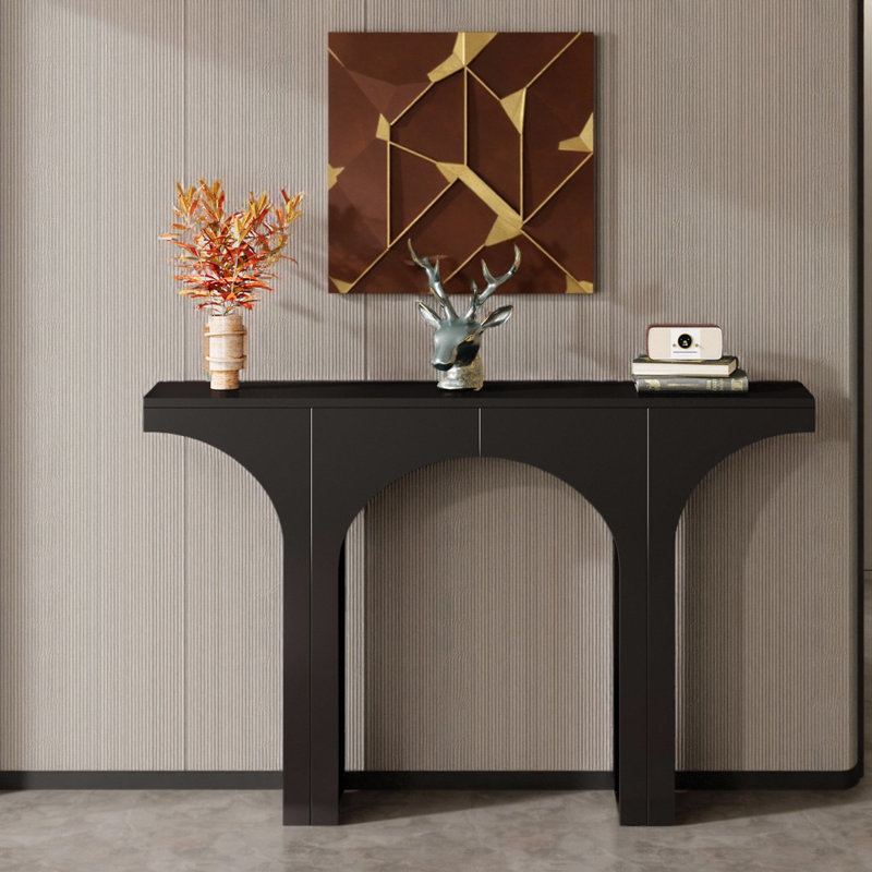 Console noire moderne de 47 po - Base arquée épurée