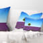 Coussin lombaire paysage arbre avec fleurs lavande