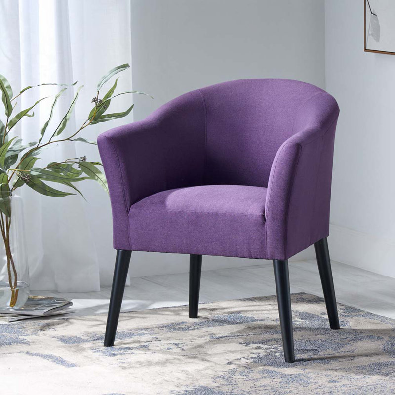 Babette 26" Wide Barrel Chair, Accent Chair, Armchair, Plum 