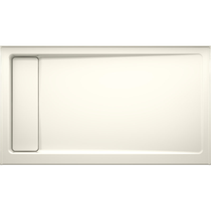 Bellwether 60" x 34" Single-Threshold Shower Base, Biscuit, Left Center