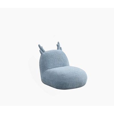 21.5"W Blue Chenille Deer-Shaped Kids Chair