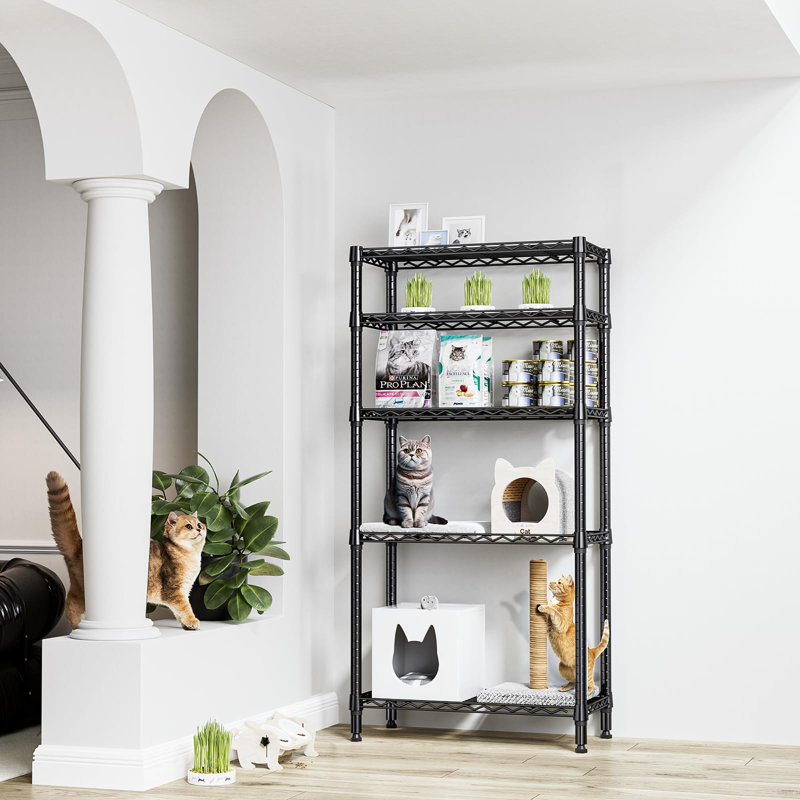 Étagère de rangement Étagère utilitaire Étagère utilitaire à 5 niveaux avec grille métallique pour la maison, la cuisine et le bureau