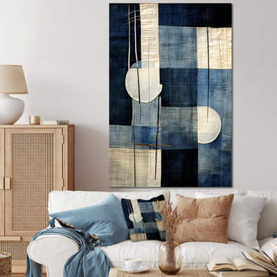 Collage géométrique bleu azur - Collages abstraits