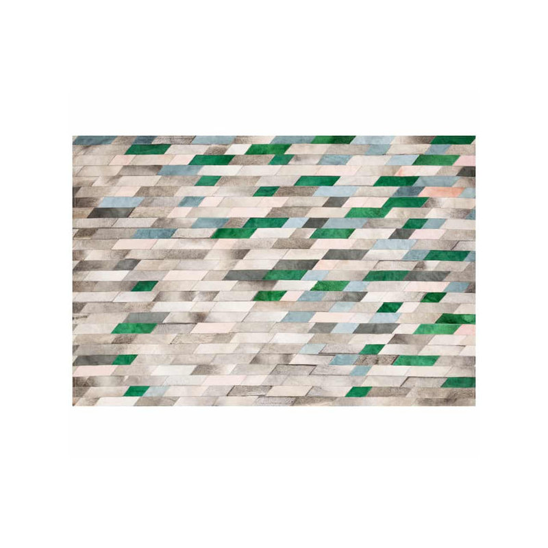 Astila Cowhide Geometric Area Rug, Rectangle 10' x 14'