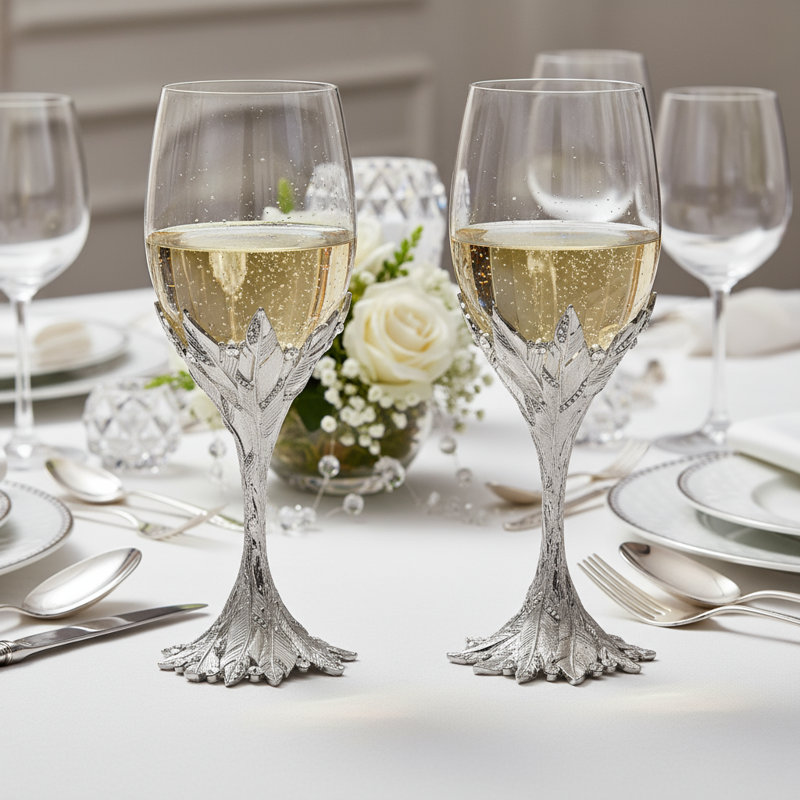 Preen Handmade Red Wine Glass, Silver
