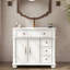 35.6" Roman Column Base Bathroom Sink With Metal Handles And Solid Wood Frame-1599542206