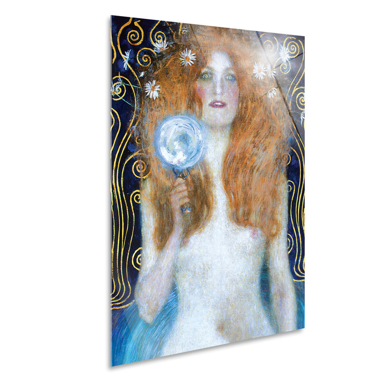 Foreground Of Nuda Veritas by Gustav Klimt - No Frame Painting on Glass, 95cm H x 65cm W