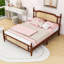 Base de lit en bois avec tête de lit en rotin-659028501-659028499