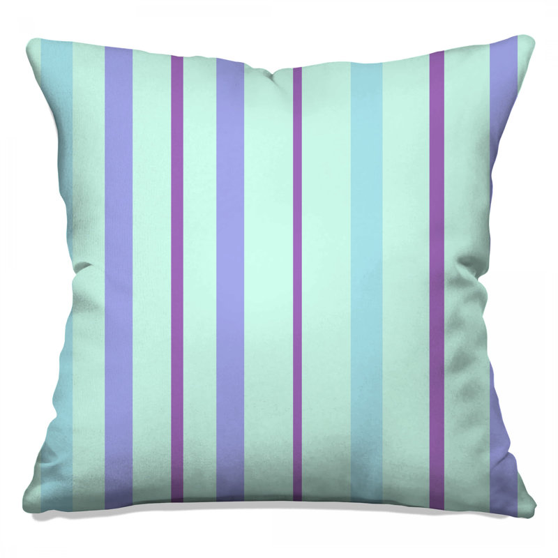Coussins décoratifs à rayures verticales mauves et bleues, 18 x 18 pouces