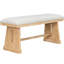 6 pièces de style rustique avec table rectangulaire, 4 chaises rembourrées en lin et 1 banc rembourré pour les dîners intimes