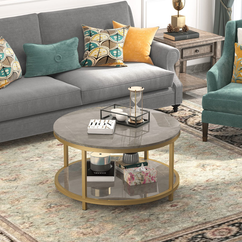 Tomball Single Coffee Table, Gray, Gold