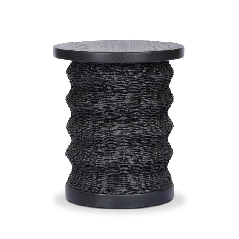 Brailey End Table-Smoked Natural Sungkai, Black Stained Sungkai